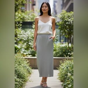 Vince Camuto metallic silver Maxi Skirt